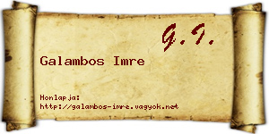Galambos Imre névjegykártya