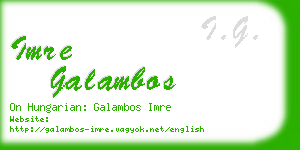 imre galambos business card